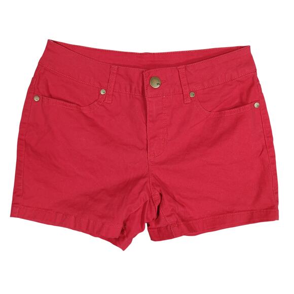🍒Faded Glory Red Preppy Shorts Size 4 Zipper & Button Closure 4 Working Pockets - Picture 1 of 5